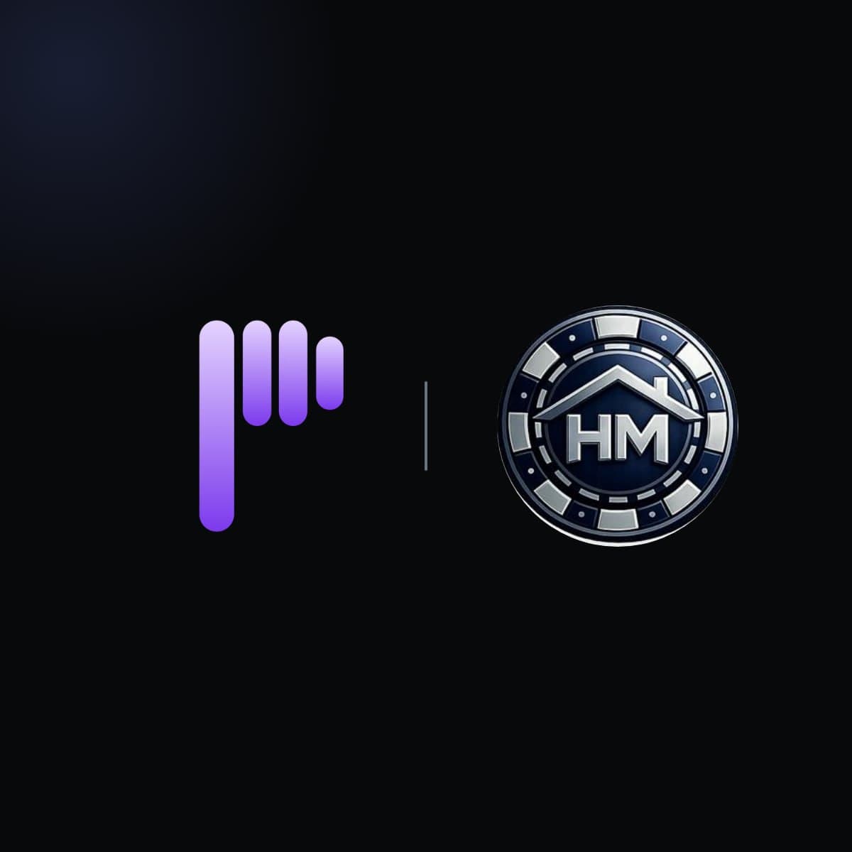 The Parity mark and the House Money chip, side by side on a black ground.